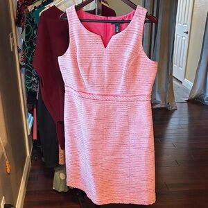 White House Black Market Pink Textured Midi Dress